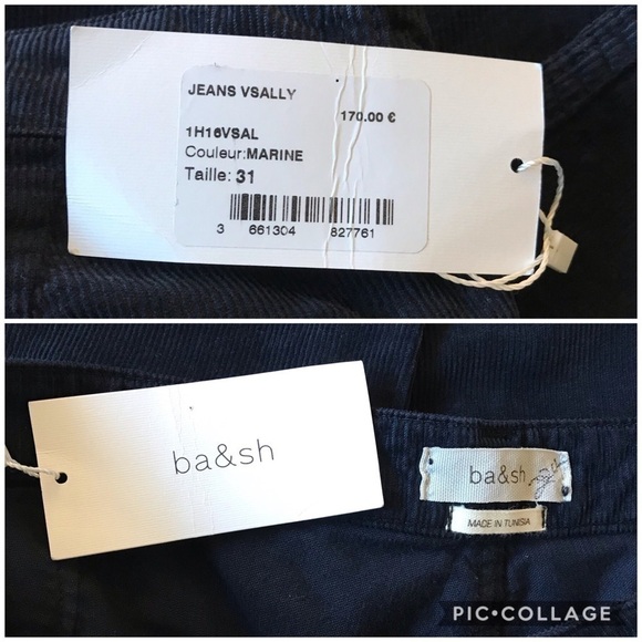 ba&sh Sally Navy Blue Corduroy Pants 31 - Picture 7 of 8